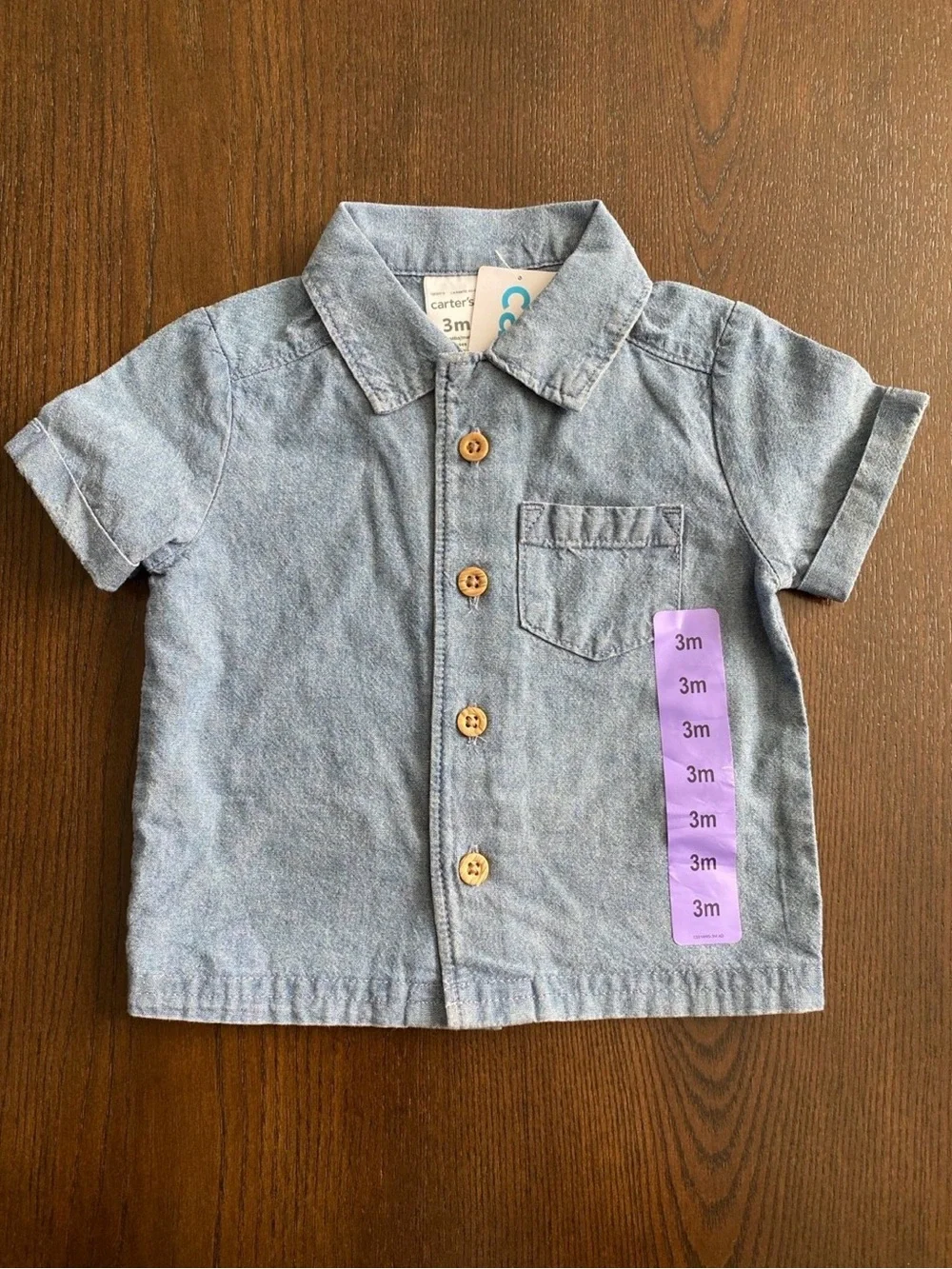 Carter's Light Blue Short-Sleeve Button-Down Shirt
